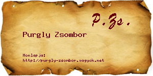 Purgly Zsombor névjegykártya